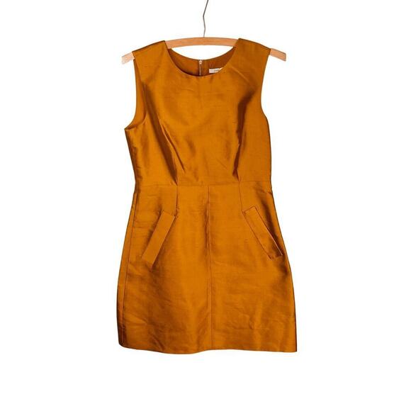 Diane Von Furstenberg Capreena Mini Copper Silk Blend Sheath Dress - Size 4 - Picture 1 of 10